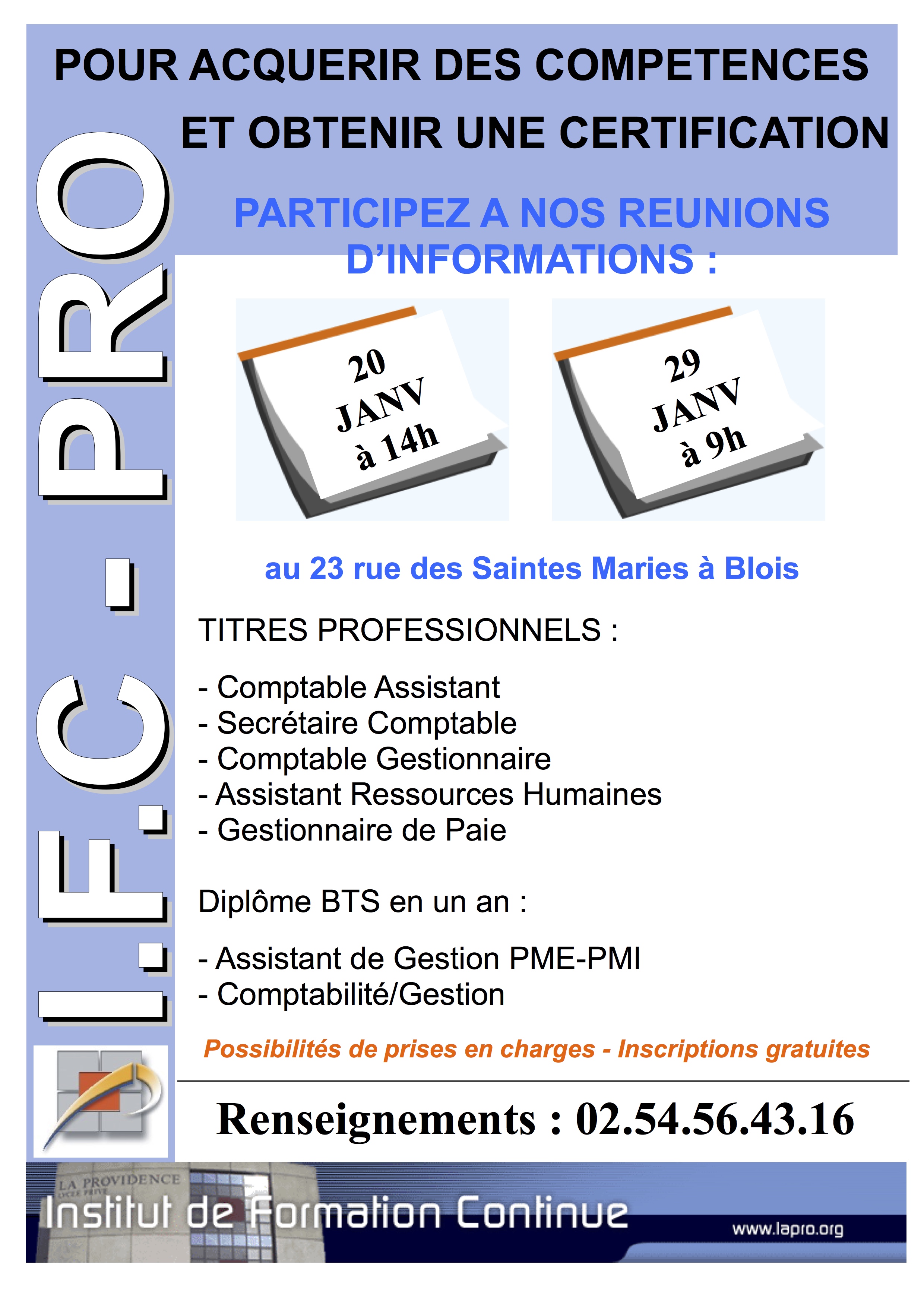 Réunion d'information titre pro IFC PRO